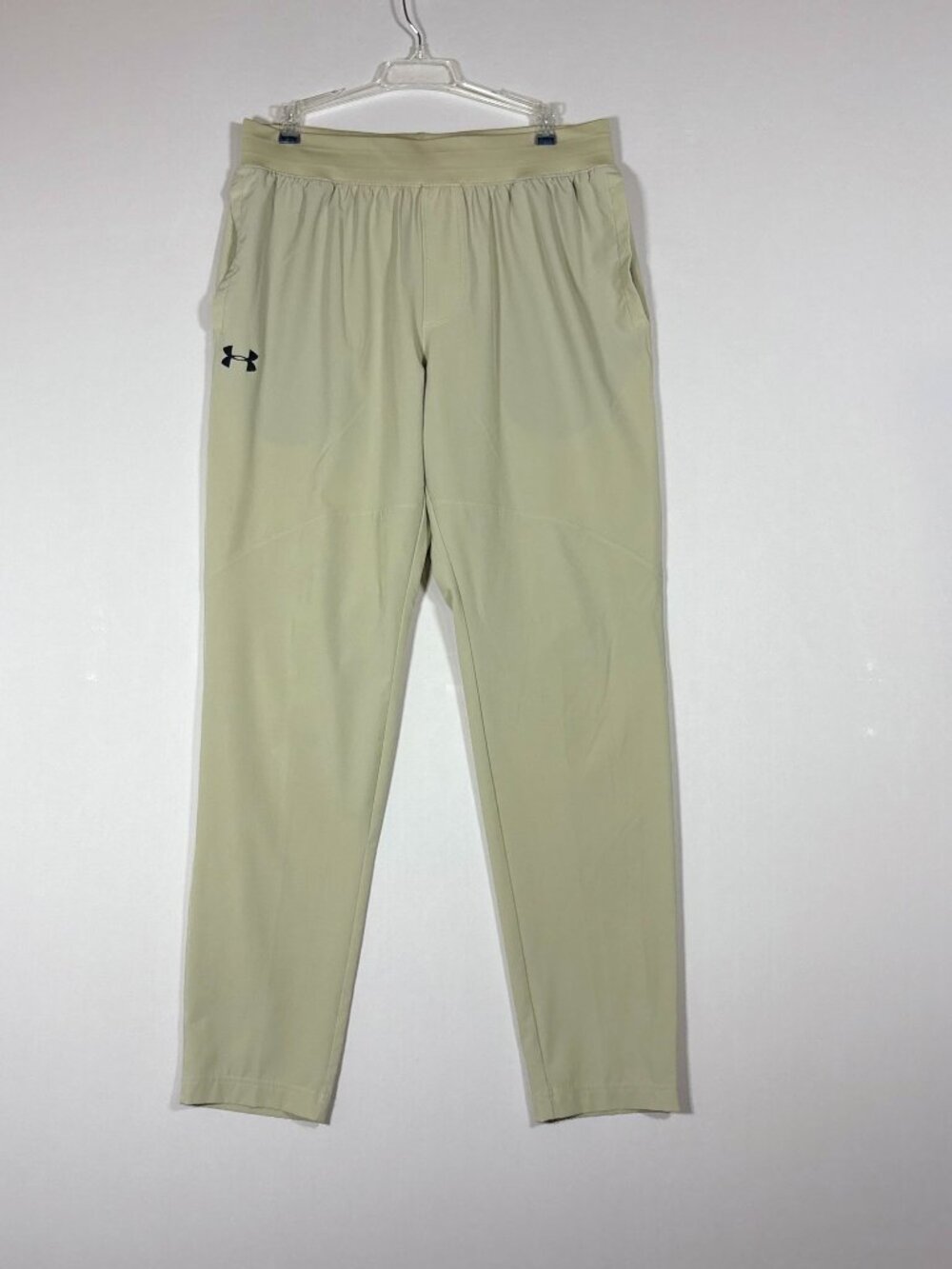Under Armour Woven Tapered Active Pants Stretch Khaki Tan Mens Size L